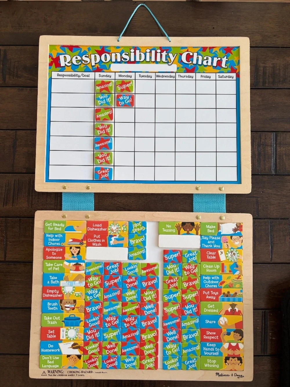 Melissa & Doug Magnetic Responsibility Chart and Kids Calendar
